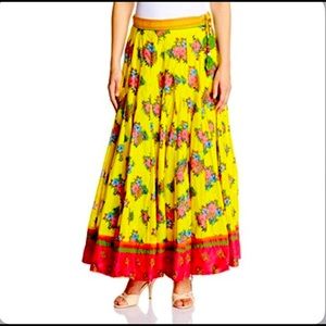 BIBA
Yellow Cotton Floral Print Skirt